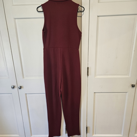 Elegant Burgundy Sleeveless Jumpsuit - Picture 2 of 2